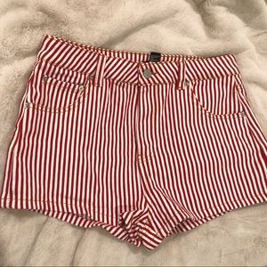NEW! Forever 21 High Waisted Striped Shorts, L